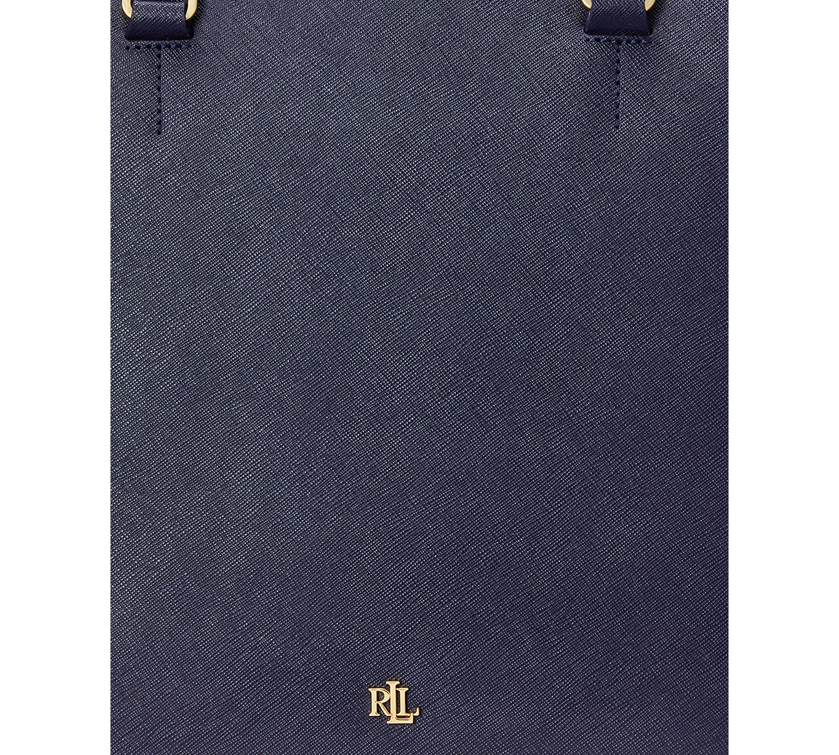 Ralph Lauren Crosshatch Leather Large Hanna Satchel In French Navy