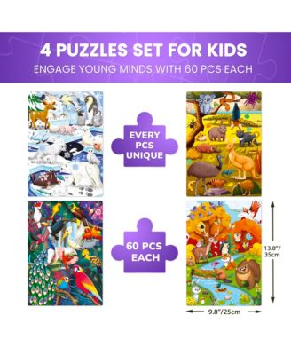 4 x 60 Pieces Jigsaw Puzzles for Kids Ages 4-6