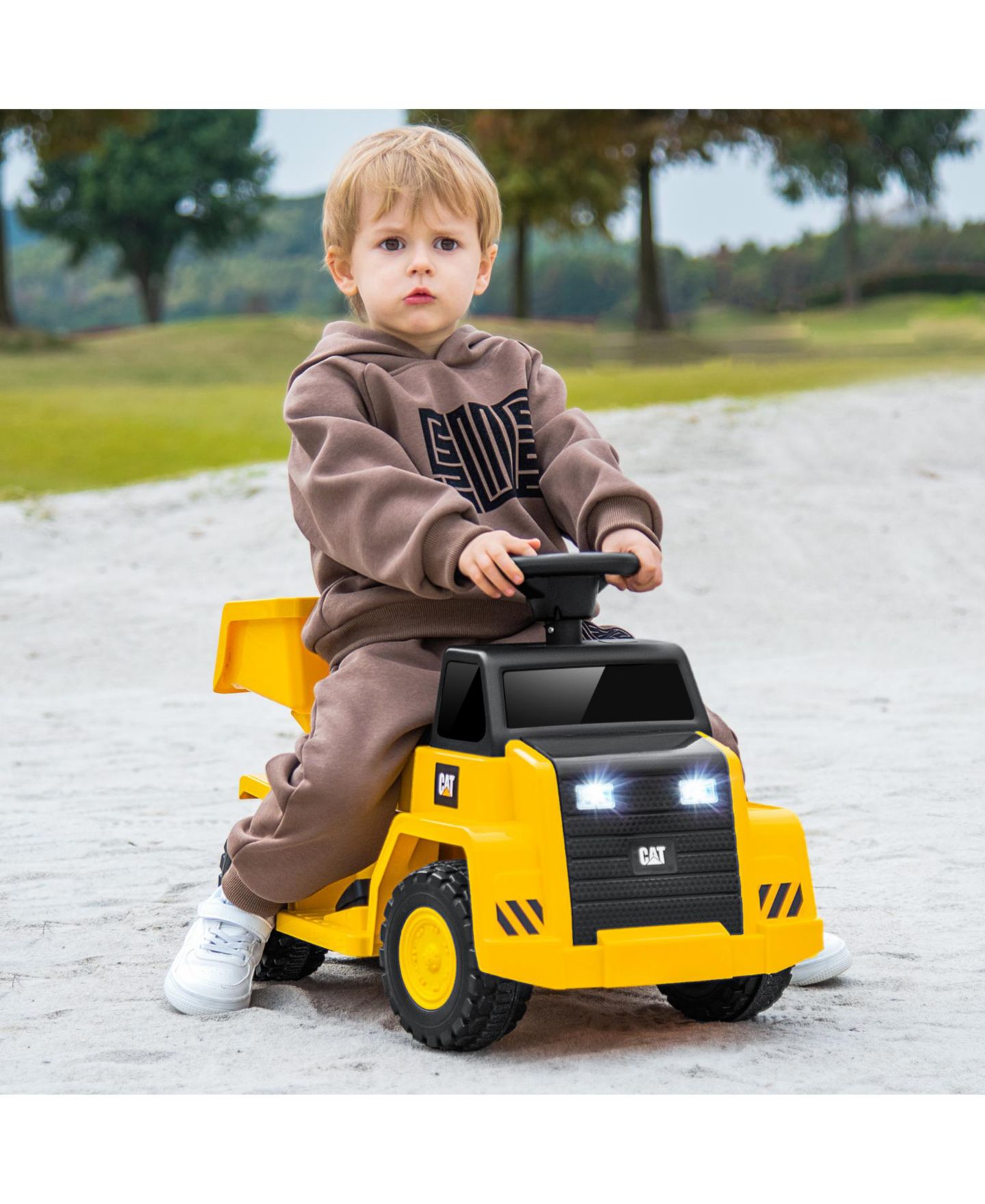 Детская игрушка HONGGE 6V Licensed Caterpillar Kids Ride On Construction Truck with Dump Bed — фото 11