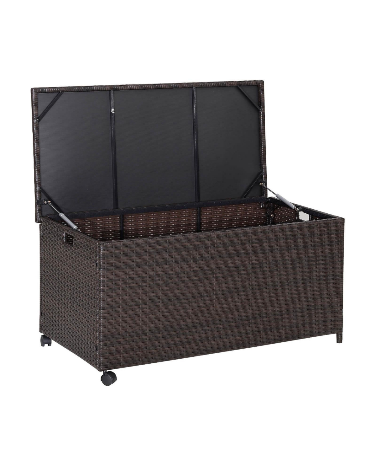 Outdoor Wicker Storage Box with Zippered Liner-50 Gallon - Brown