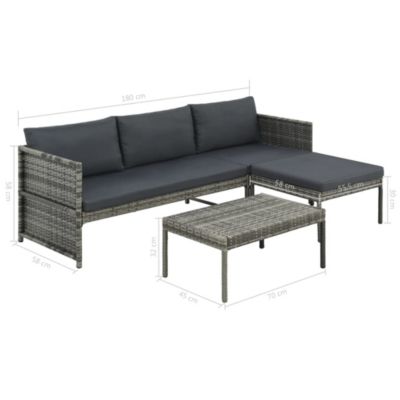 Garden Sofa Grey, Dark Grey