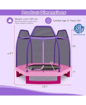 7 Feet Kids Recreational Bounce Jumper Trampoline-Pink