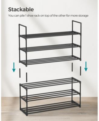 Metal Frame and Fabric Shelves 10-Tier Shoe Rack Organizer