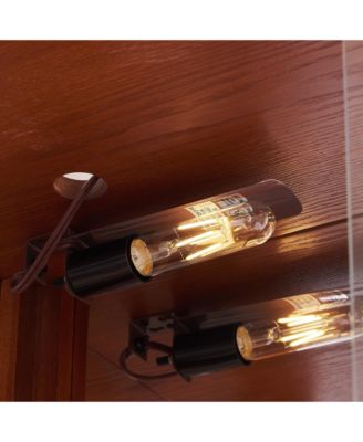 Elegant Glass Display Cabinet – Lighted Corner Curio for Living Room, Dining Room, or Entryway