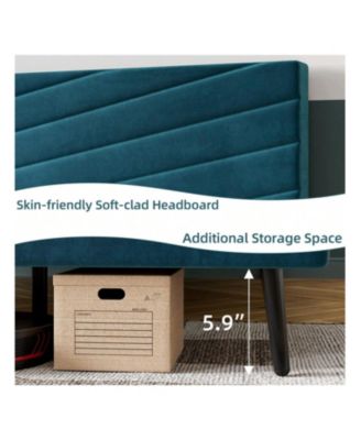 Full/Queen/King Size Upholstered Bed Frame, Velvet Bed Frame Queen With Adjustable Headboard, Platform Bed Frame And Headboard, Noise-Free, No Box Spring Needed