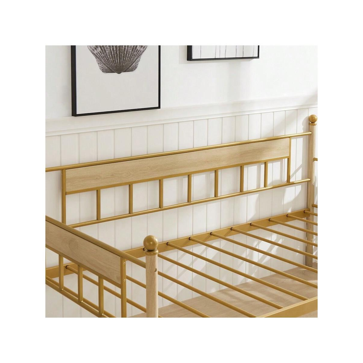 gaomon Metal Framed Daybed With Trundle Size, Sofa Bed Frame, Stable Steel Slats Support, No Box Spring Needed, Easy Assembly, For Indoor Living