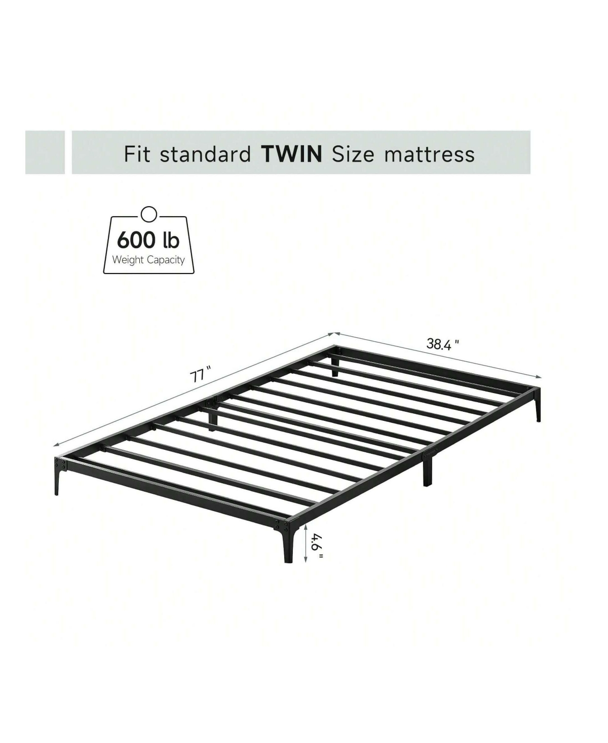 gaomon Bed Frame, 6 Inch Metal Bed Frame, Heavy Duty Platform, Sturdy Steel Slat Platform, No Noise, No Box Spring Mattress Required, Huge Storage Spa