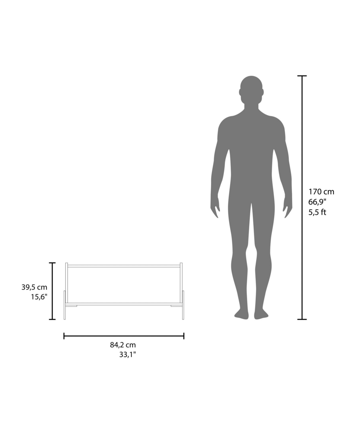 Fm Furniture Glendale Coffee Table with Flip-Down Door in Melamine,- Black