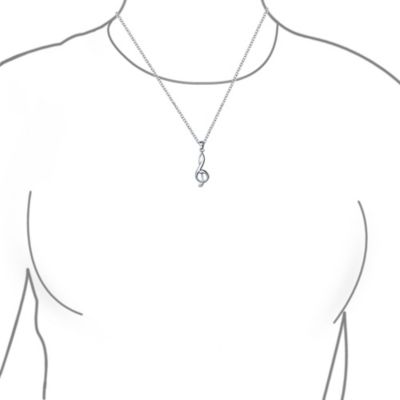 Simple Classic Singer Musician Teacher Student Treble Clef Music Note Pendant Necklace .925 Sterling Silver With Chain