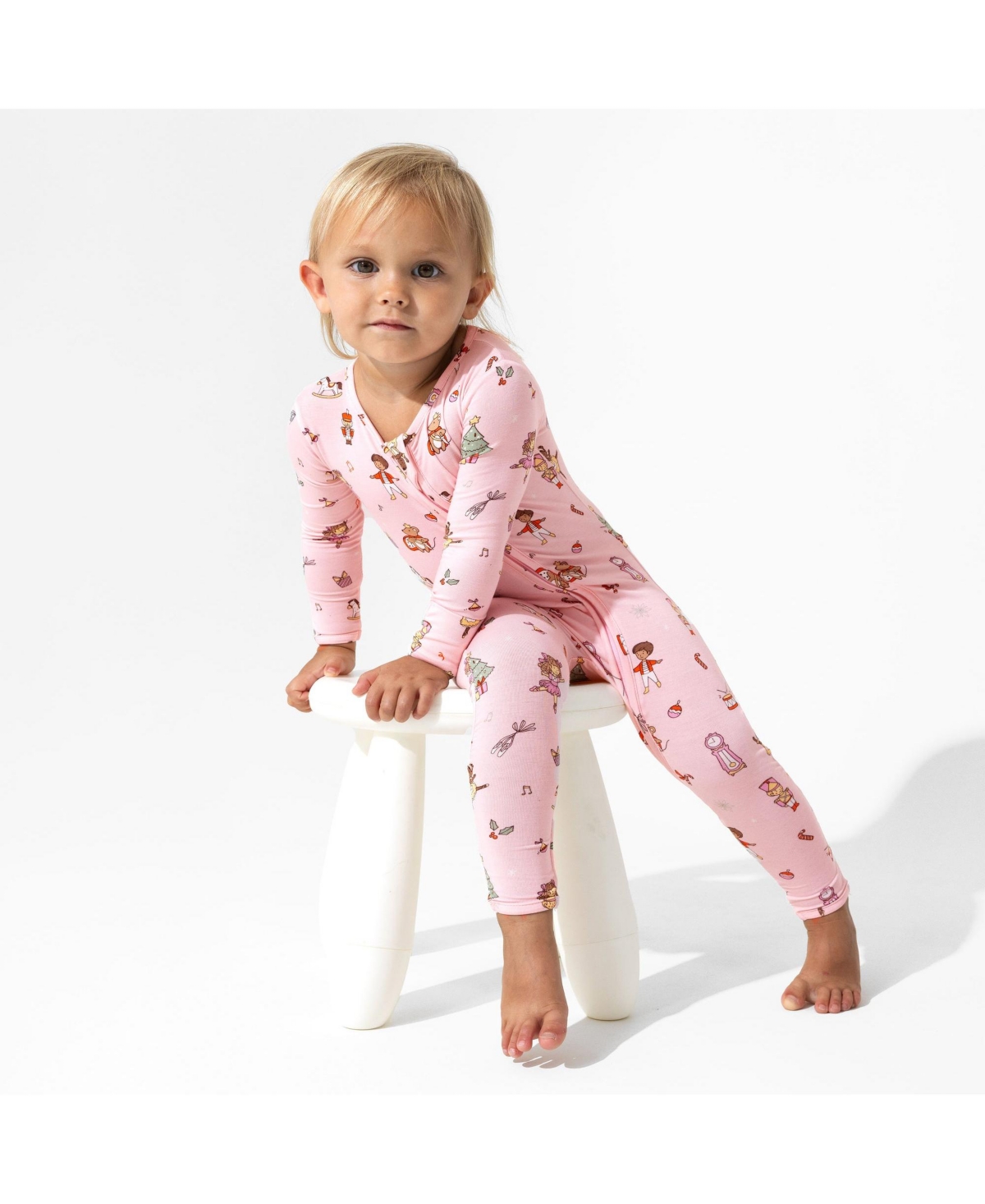Bellabu Bear Baby GirlsConvertible Footie - Nutcracker pink