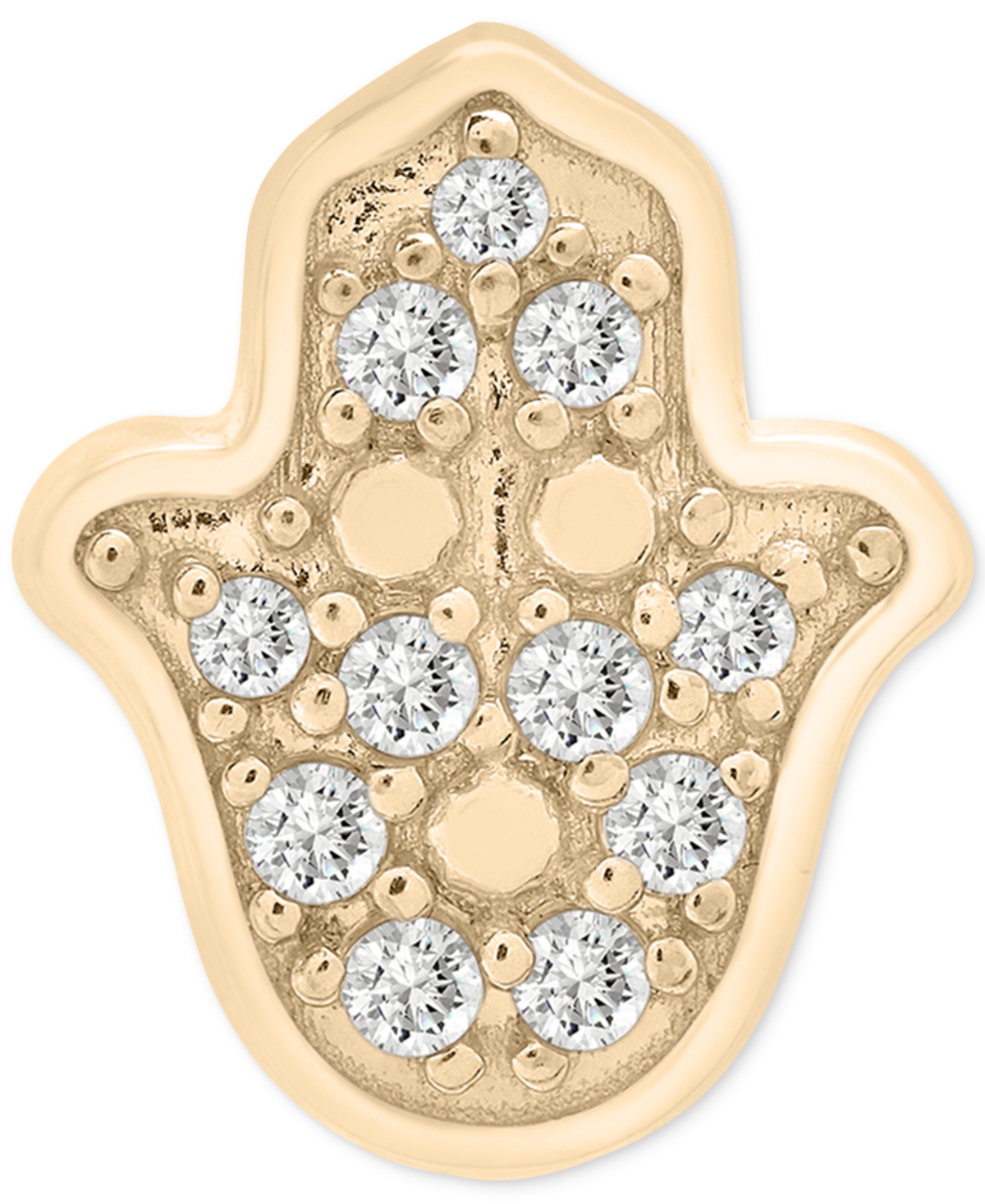 Wrapped Diamond Single Stud Earring (1/20 Ct. T.w.) In 10k White Or Yellow Gold, Exclusively At Macy's In Hamsa Yellow Gold