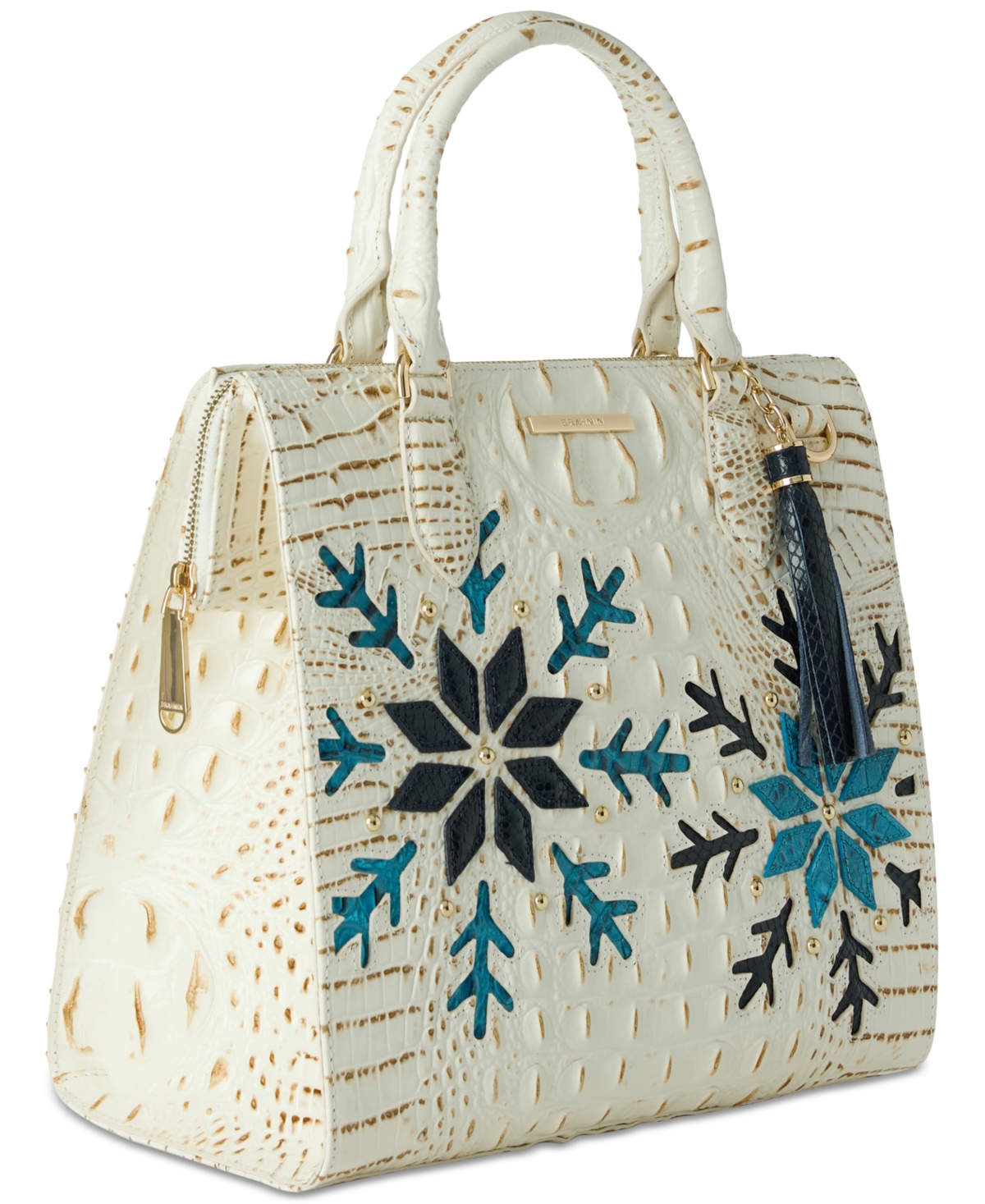 Brahmin CarolineSnowdrift Small Leather Satchel - Snowball