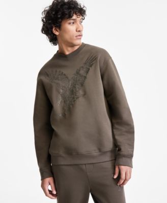 A|X Armani Exchange - Men's Regular-Fit Eagle Logo Embroidered Sweatshirt