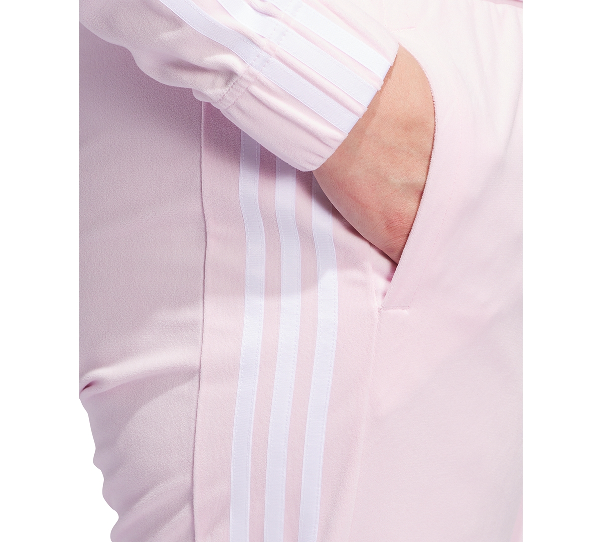 Shop Adidas Originals Plus Size Y2k Glam Velour Wide-leg Track Pants In Clear Pink