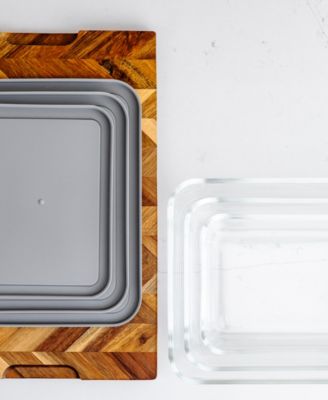 6-Piece Rectangular Nesting Food Storage and Meal Prep Container Set