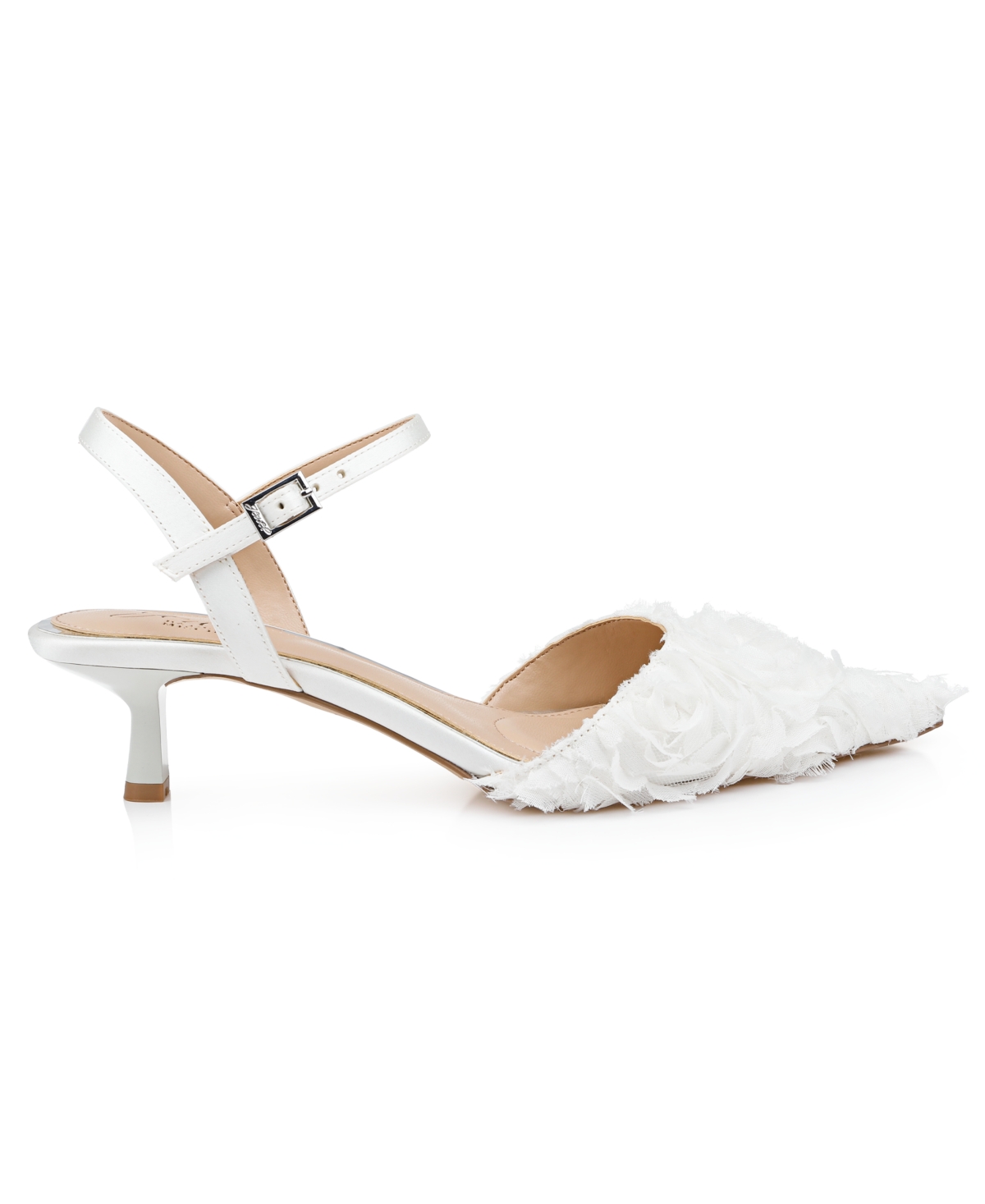 Jewel Badgley Mischka Selene Pointed Toe Pump In White