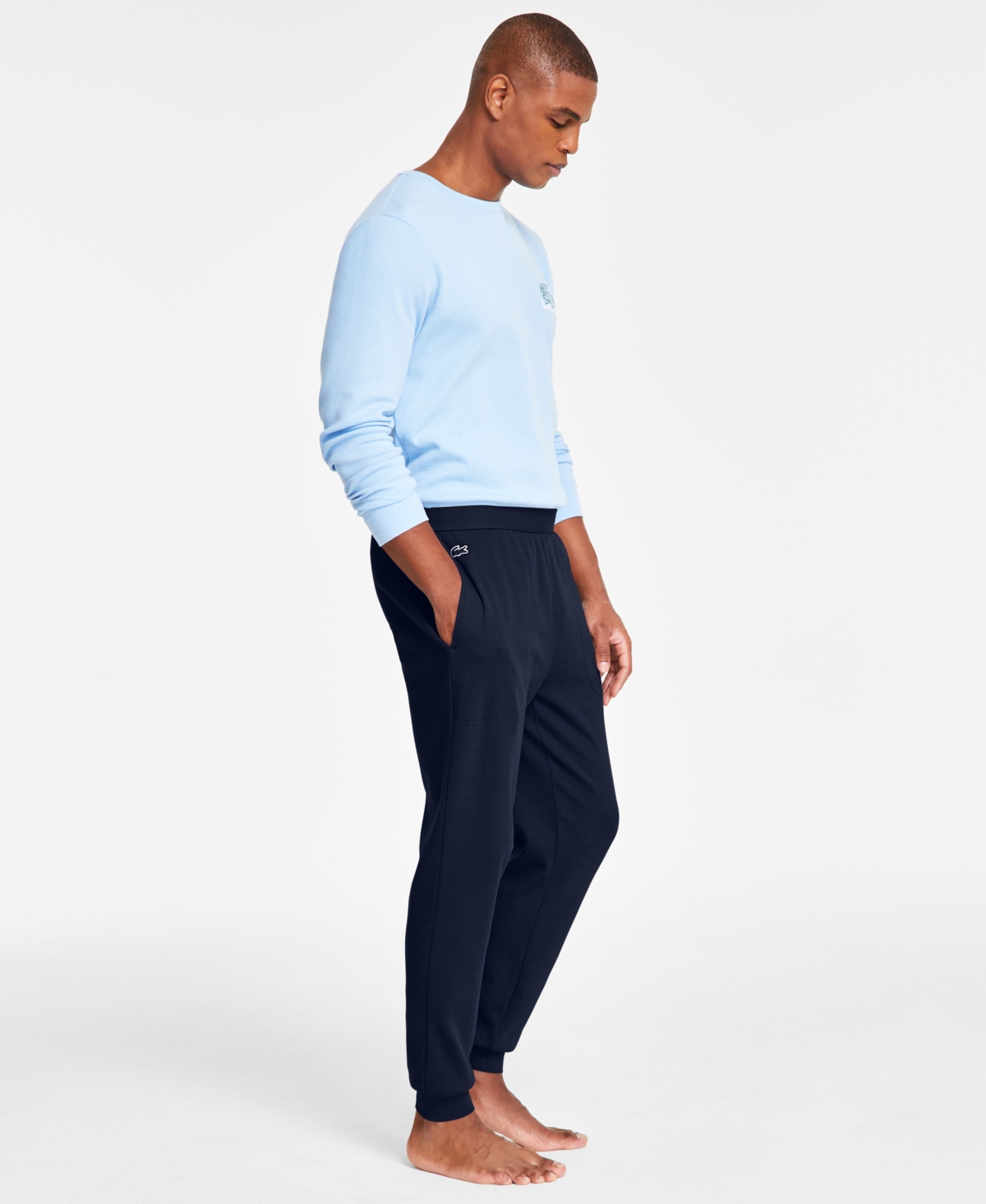 Lacoste Men's Straight-Fit Thermal Waffle-Knit Joggers