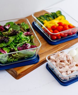 12-Piece Rectangular Nesting Food Storage and Meal Prep Container Set