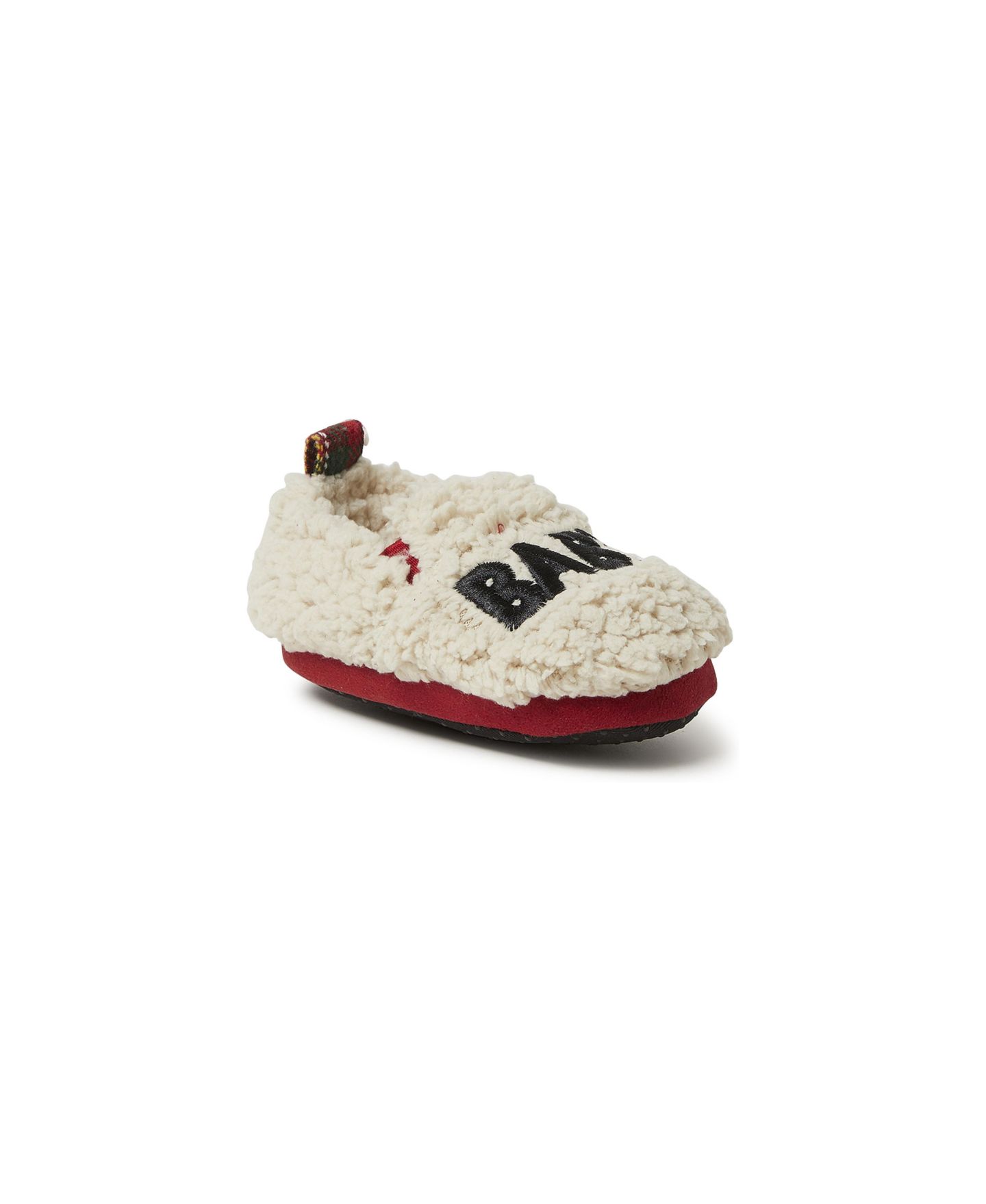 Тапочки Dearfoams Bear Faux Shearling Closed Back Slipper для мальчиков-малышей, цвет: Красный клетчатый — фото 2