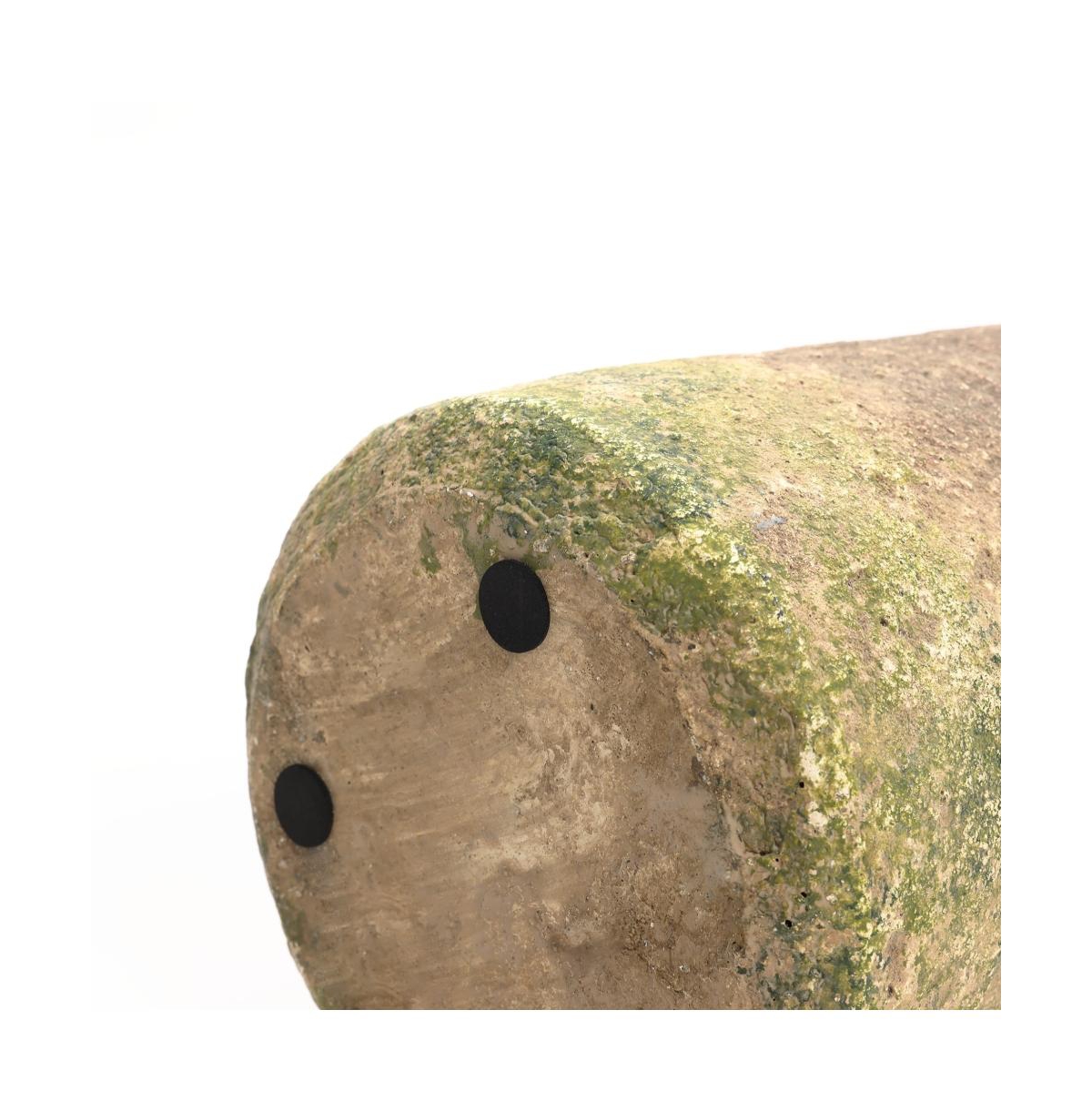 LuxenHome Rustic Ginger RootCement 11-Inch Tall Indoor and Outdoor Cylinder Vase - Brown, green, gray