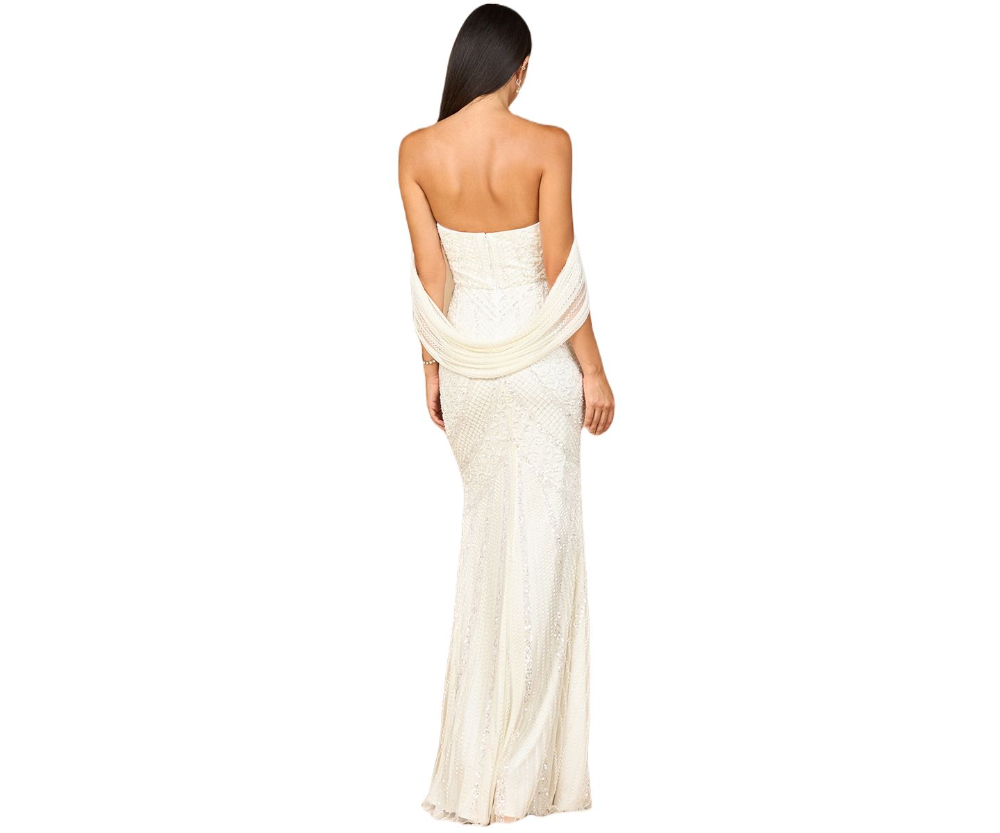 Женские платья Lara Beaded Gown with Cape Detail, цвет: Слоновая кость — фото 2