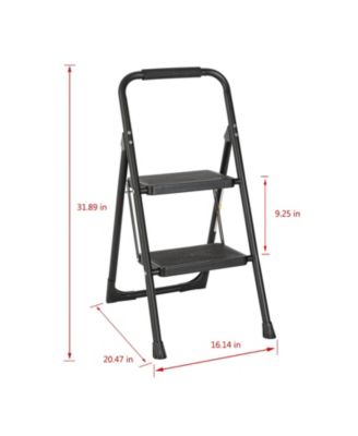 2 Step Ladder Portable Folding Ladder Stool for Adults with Wide Anti-Slip Pedal