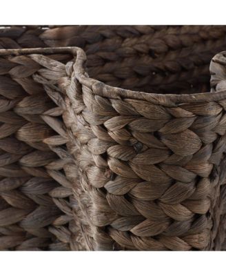 Dog Bone Shaped Storage Basket - Natural, Large Water Hyacinth Pet Toy Bin Organizer