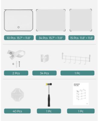 40 Pair Plastic Shoe Storage Cabinet for Bedroom and Entryway, White