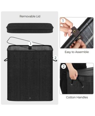 26.5 Gallon Laundry Hamper with Lid and Handles, Dove Grey