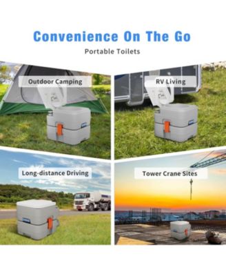Portable Toilet 5.8 Gallon,RV Toilet with Carry Bag,Camping Toilet With Anti-Leak Handle Water Pump, for RV Travel, Boat and Trips