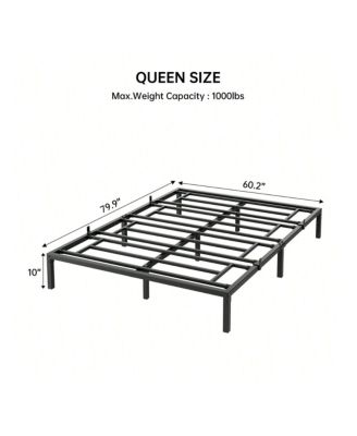 10 Inch Bed Frame, No Box Spring Needed, Heavy Duty Metal Platform Bed Frame For Bedroom, Easy Assembly, Noise Free