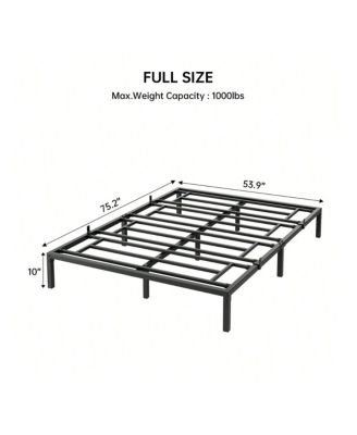 10 Inch Bed Frame, No Box Spring Needed, Heavy Duty Metal Platform Bed Frame For Bedroom, Easy Assembly, Noise Free