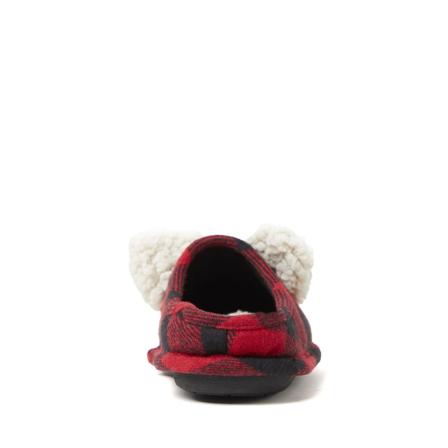 Детские домашние тапочки-сабо Dearfoams Lil Bear в клетку баффало, цвет: Красный клетчатый — фото 2