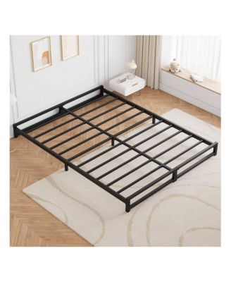 6 Inch Metal Platform Bed Frame With Steel Slat Support, Mattress Foundation And No Box Spring Needed, Easy Assembly - Queen