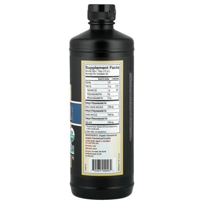 Organic Lignan Flax Oil  -  32 fl oz (946 ml)