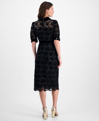 white lace dress with black heels The Josie Dress in White Chantilly Lace 14 / White Chantilly Lace