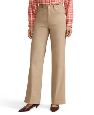 Petite High Rise 5 Pocket Wide Leg Chino Pants