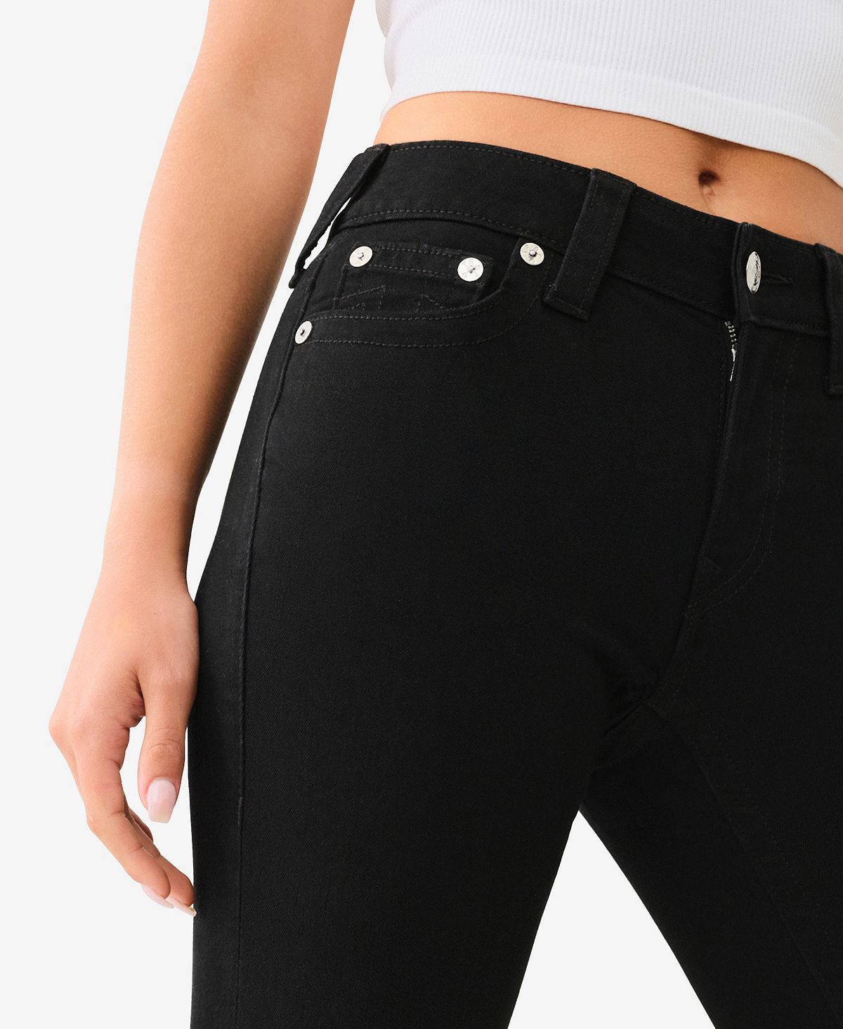 True Religion Women's Jennie Mid-Rise Curvy Skinny Jeans view 3 — MAYCSS fashion products