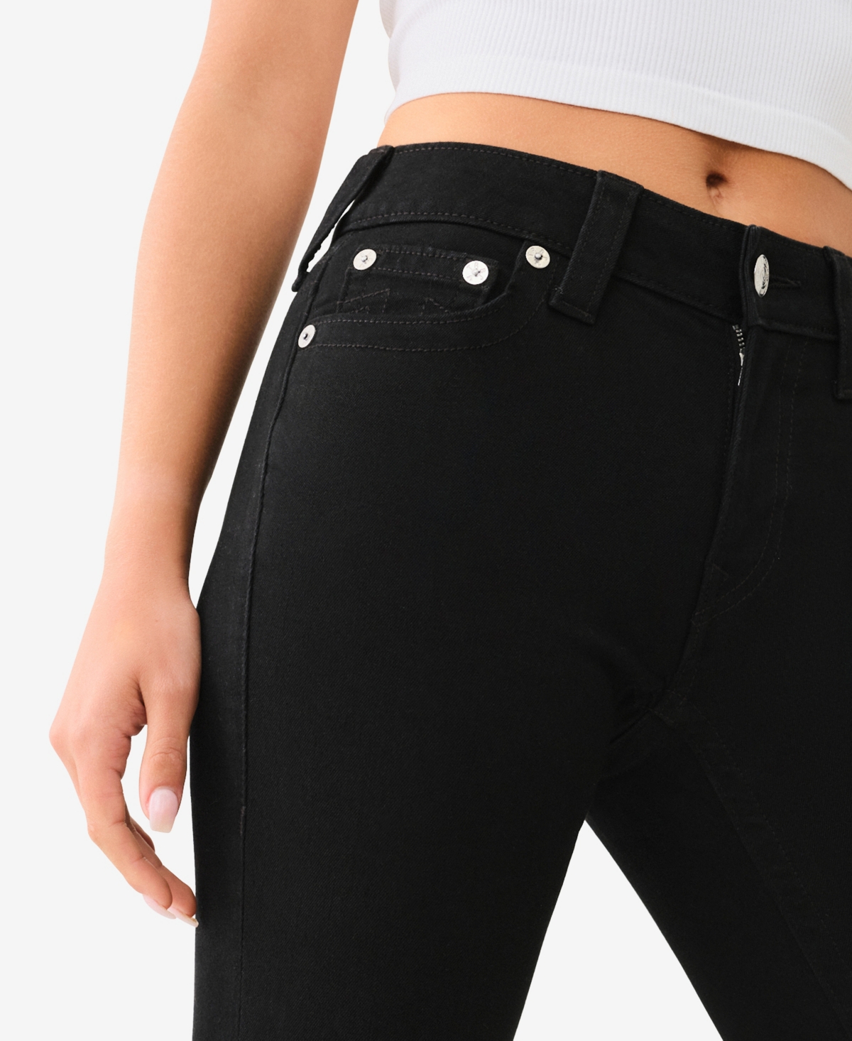 Shop True Religion Women's Jennie Mid Rise Curvy Skinny Jeans In Black Rinse