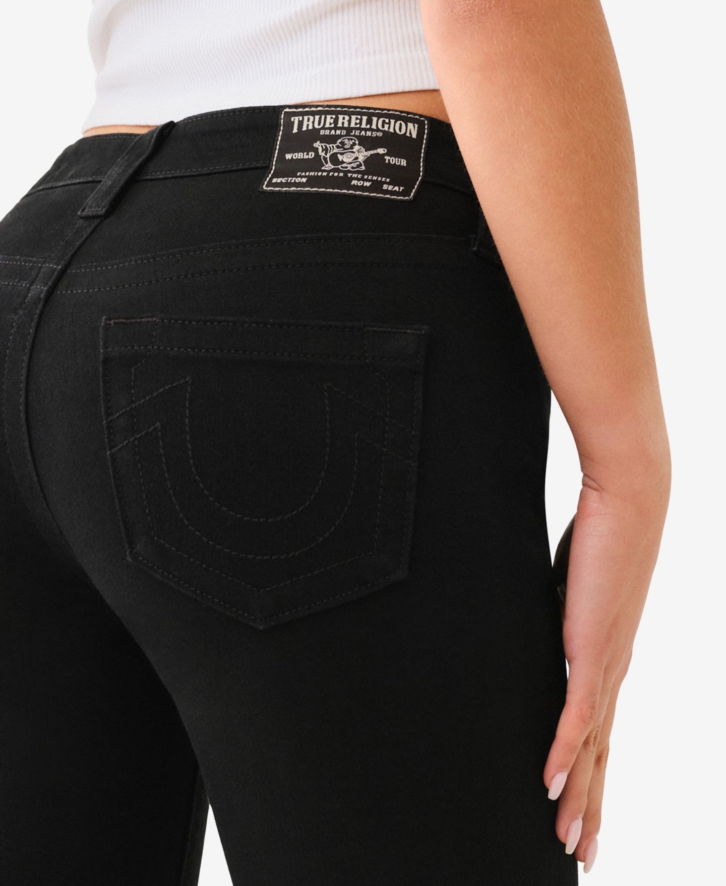 Женские джинсы True Religion Becca буткат со средней посадкой, цвет: Чёрный — фото 5