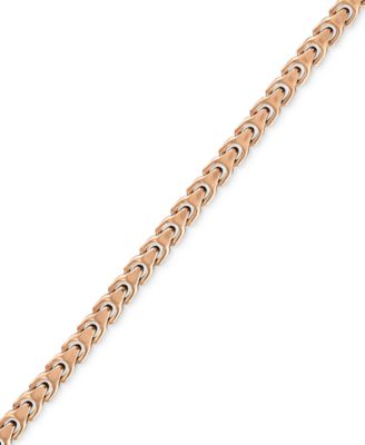 Men's Rose Gold-Tone Stainless Steel Link Bracelet