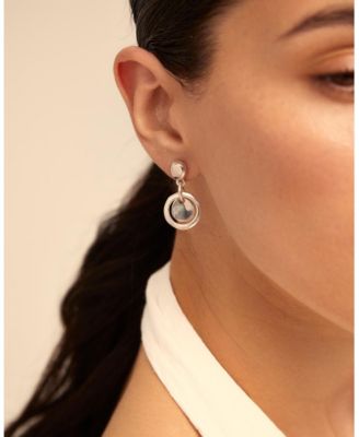 Sterling Silver Metal Clad Earring with Hoops