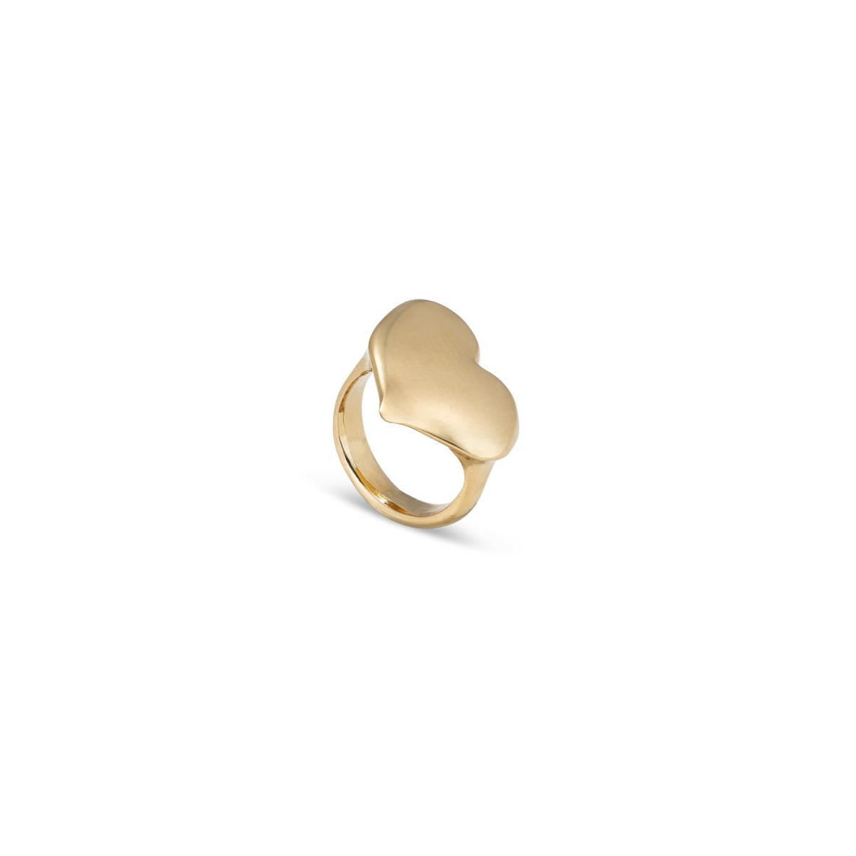 Unode50 Big Heart Shaped Metal Alloy Ring In Gold