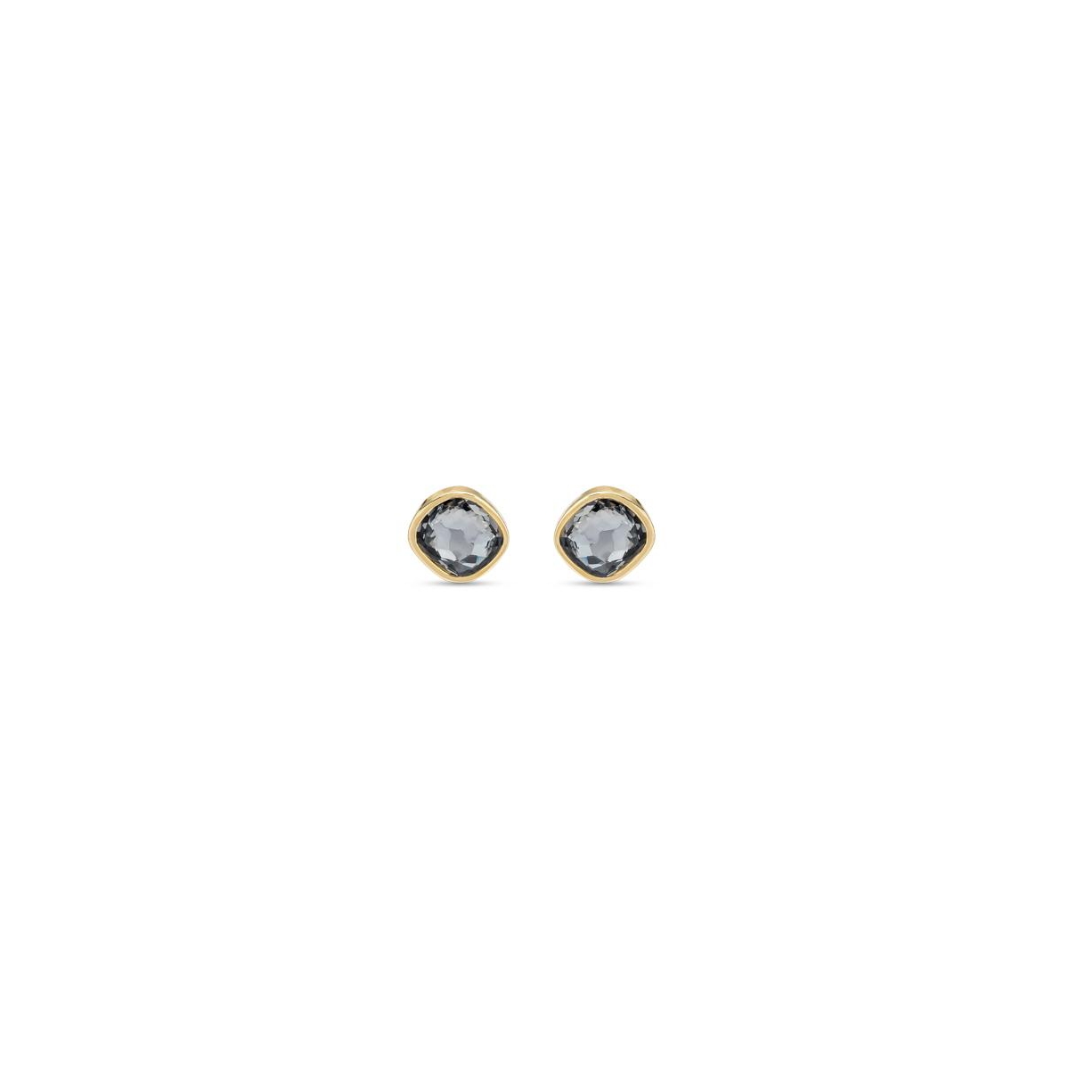 Unode50 Metal Alloy And Embedding Section Earrings In Gold