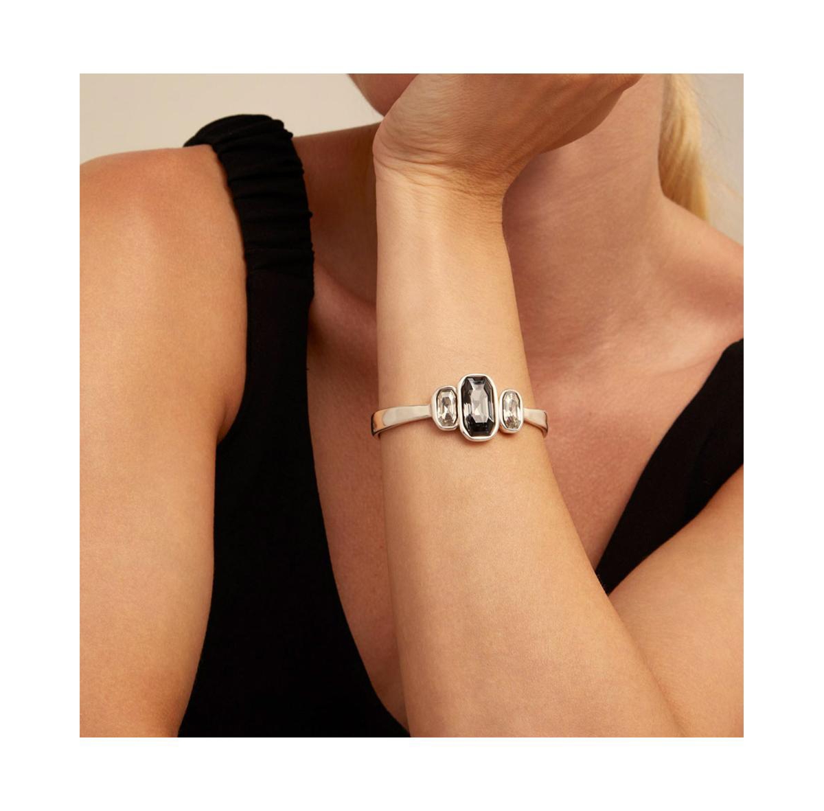Unode50 Sterling Silver Plated Metal Alloy Hidden Spring Bracelet In Metallic