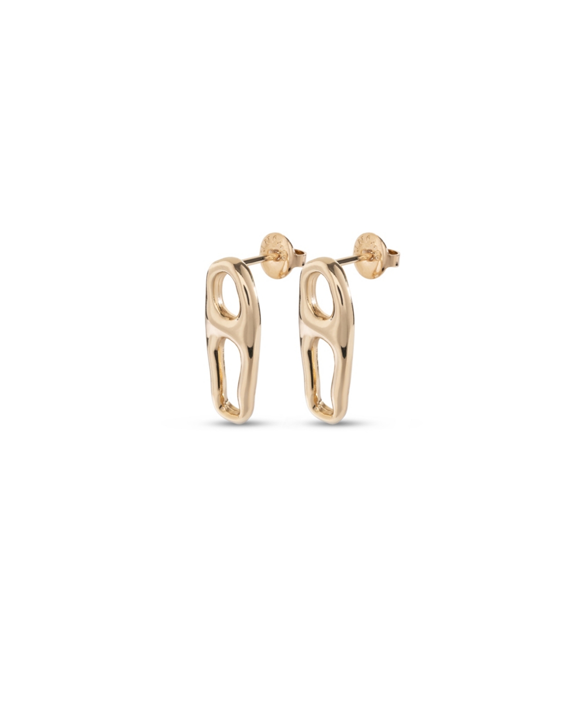 Unode50 Metal Alloy Link Shaped Earrings In Gold