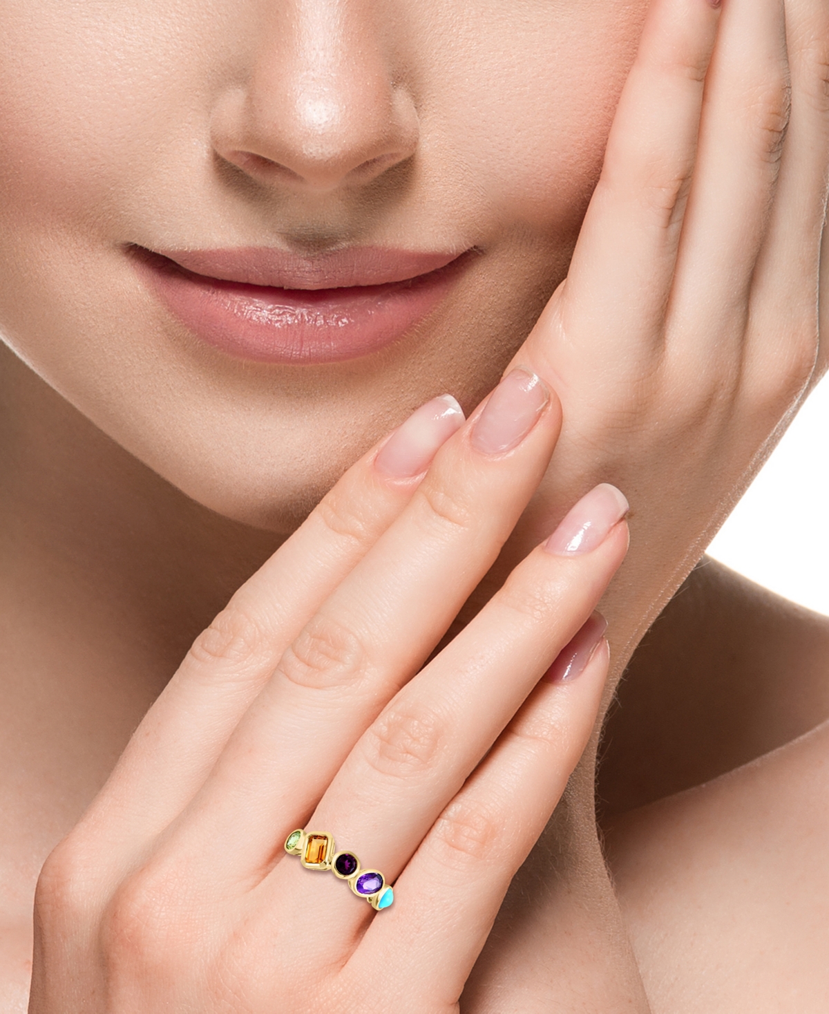 Effy Multi-Gemstone Bezel Statement Ring (1-7/8 ct. t.w.) in 14k Gold