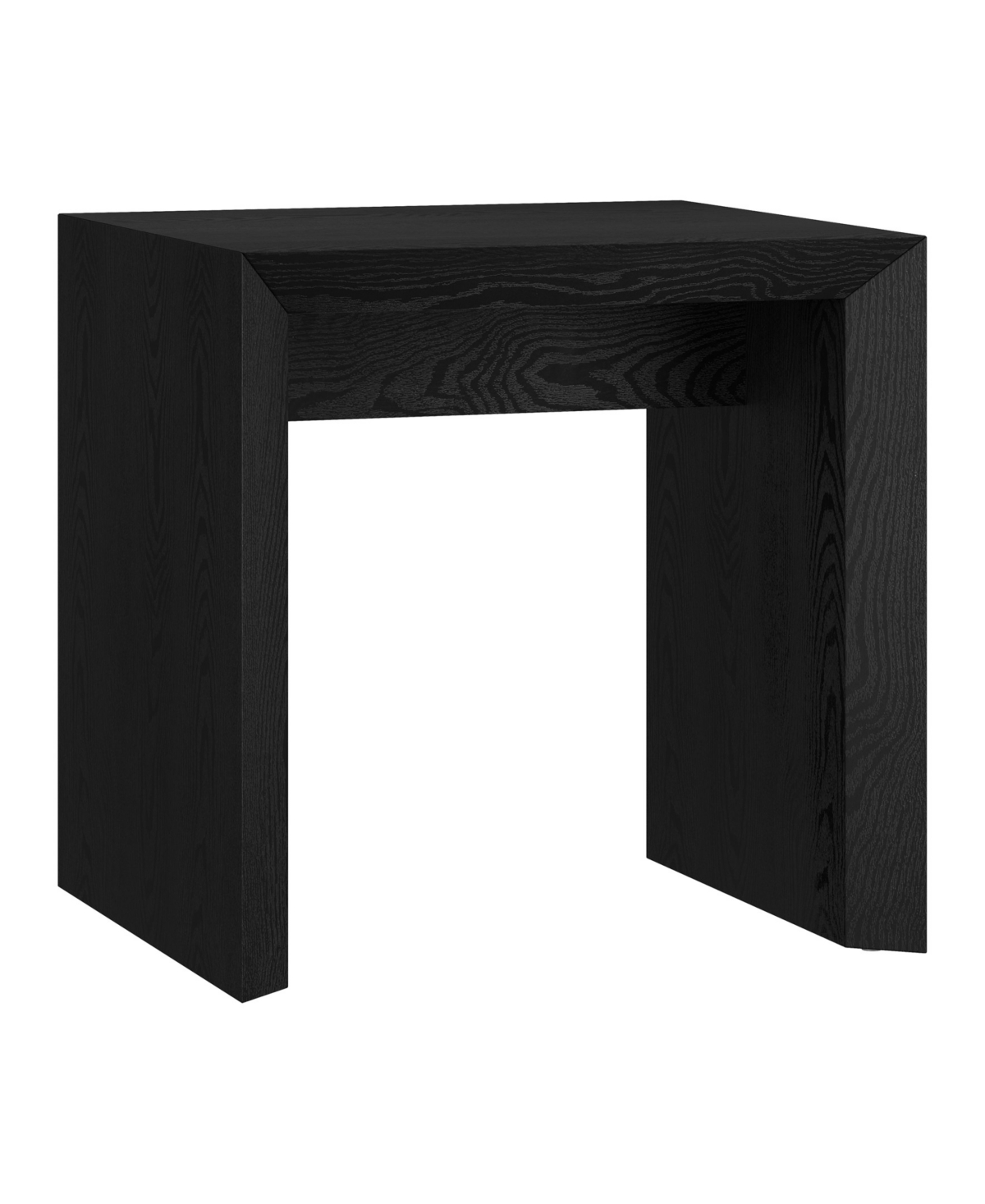 Hudson & Canal 22" Oswin Wide Rectangular Side Table In Black Grain