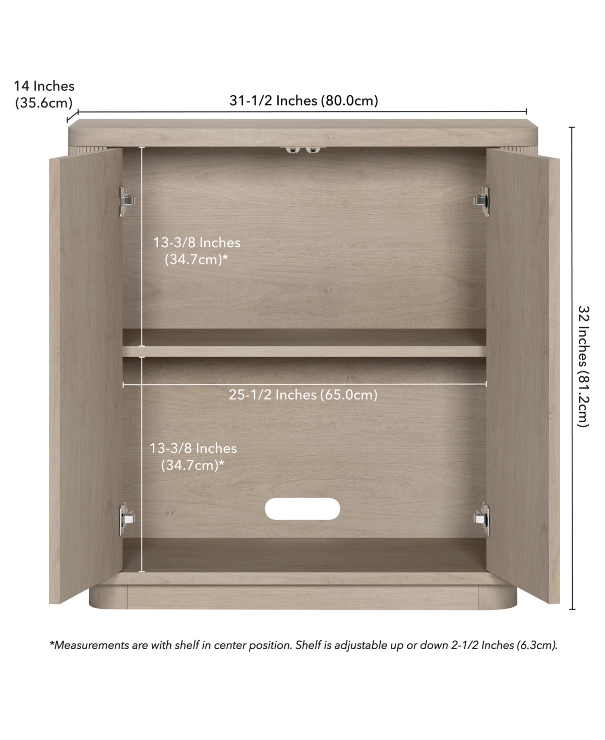 Hudson & Canal 32" Easton Wide Rectangular Accent Cabinet