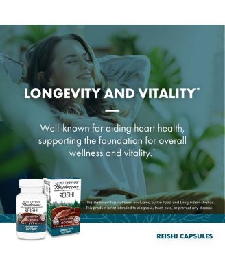 Reishi Capsules - Heart & Immune Health Support Supplement - Mushroom Supplement to Support Energy & Vitality - Reishi Supplement to Aid Overall Well-Being